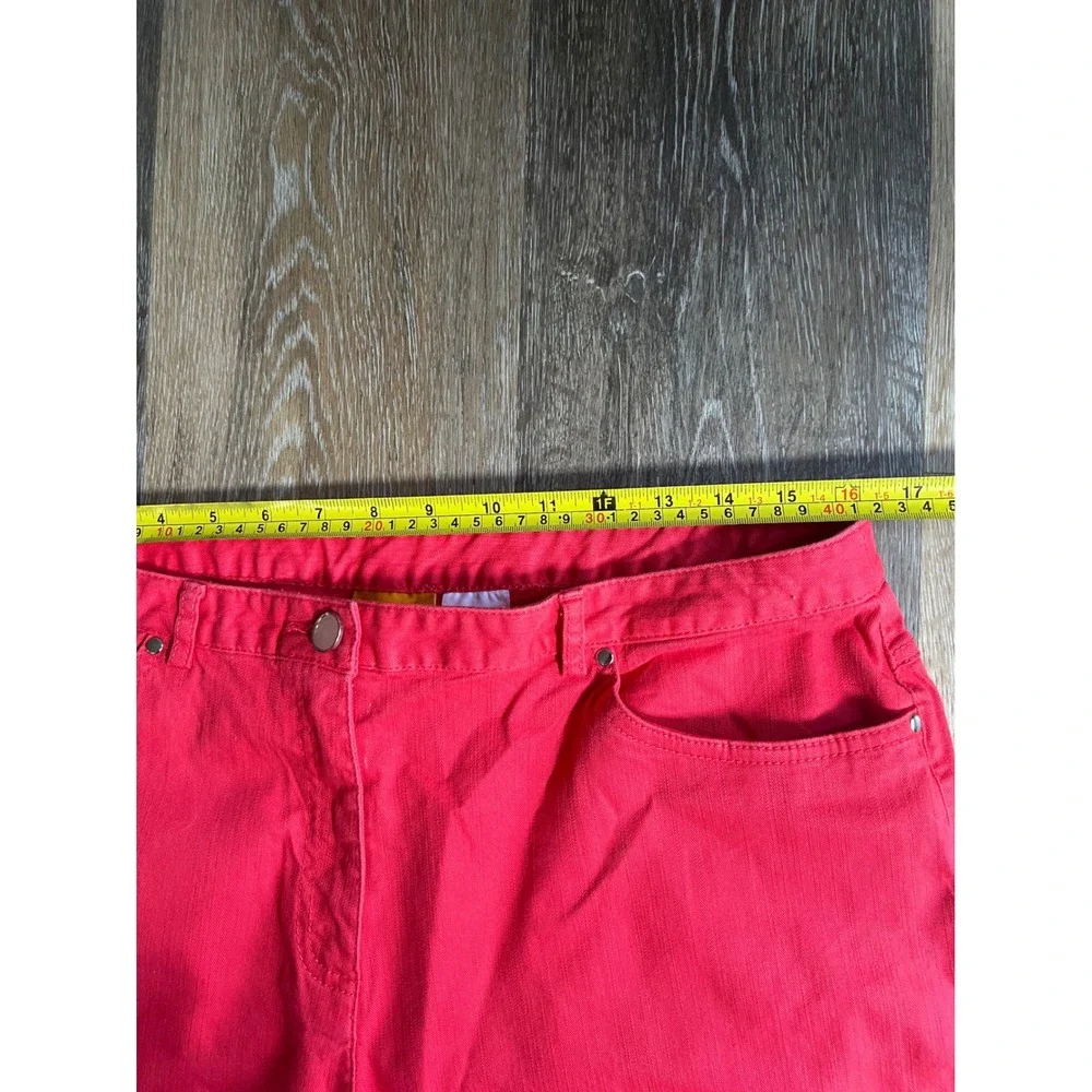 Ruby Rd Capri Pants Womens 14 Pink Excellent Studded‎ Hem Stretch Cotton Blend
